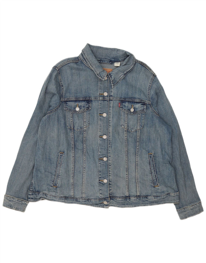 Jaqueta jeans feminina Levi's UK 22 3XL azul algodão clássico