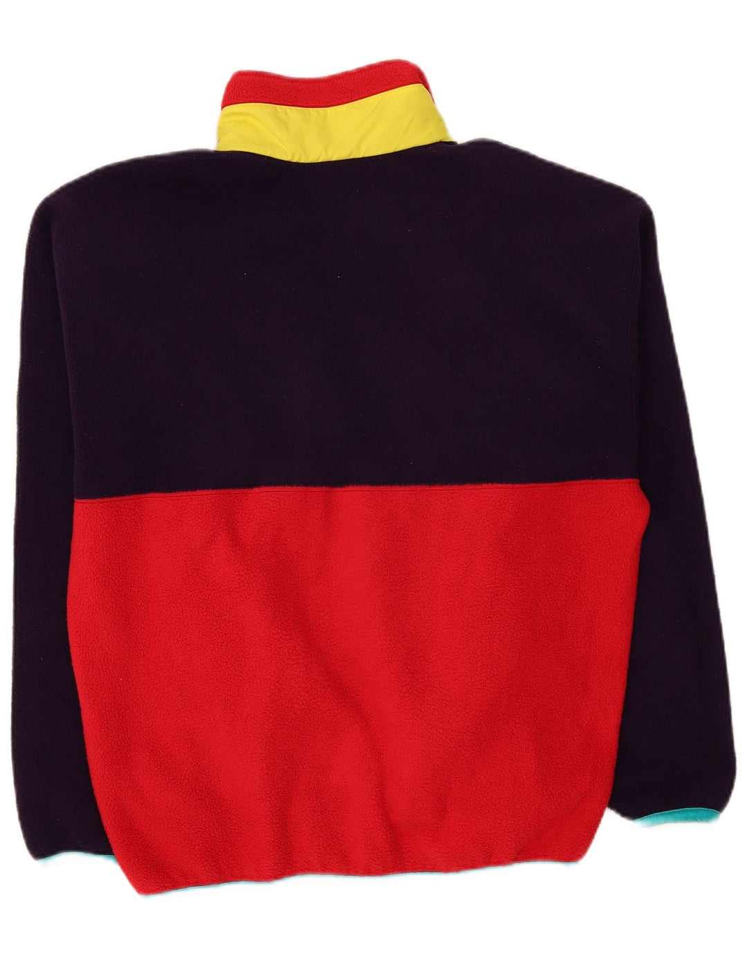 Sergio Tacchini Suéter masculino de lã com gola redonda e grande bloco colorido vermelho