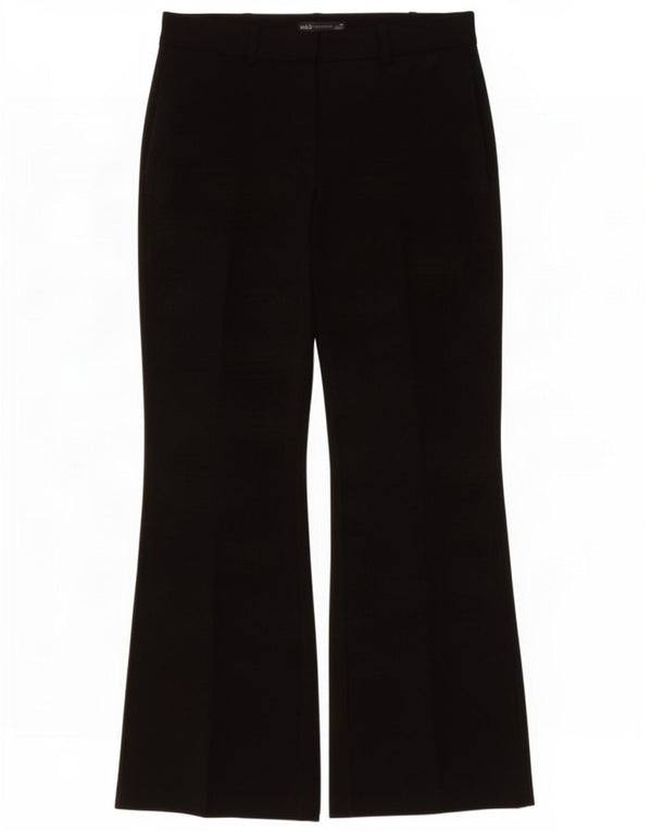 Calça Chino Feminina Marks & Spencer Flare Reino Unido 10 Pequena W30 L28 Preta