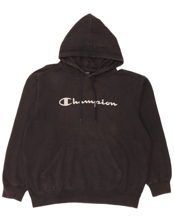 Champion masculino gráfico moletom com capuz XL algodão preto