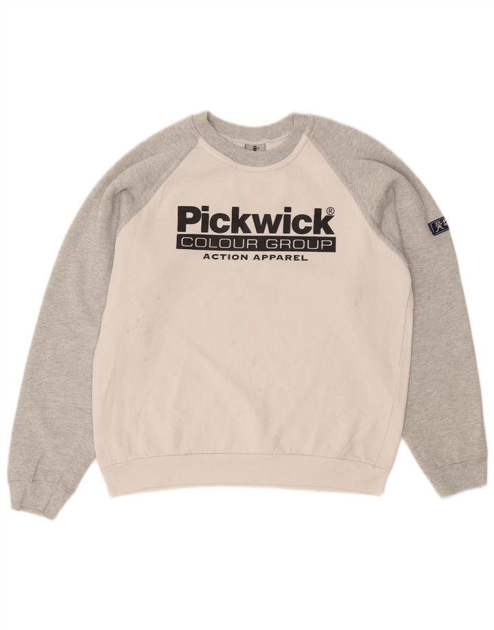 Suéter gráfico feminino PICKWICK Reino Unido 14 bloco colorido branco médio