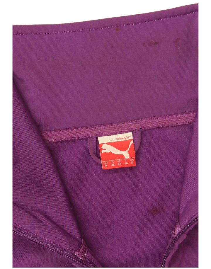 Puma Womens Graphic Tracksuit Top Jacket UK 12 Médio Roxo Poliéster