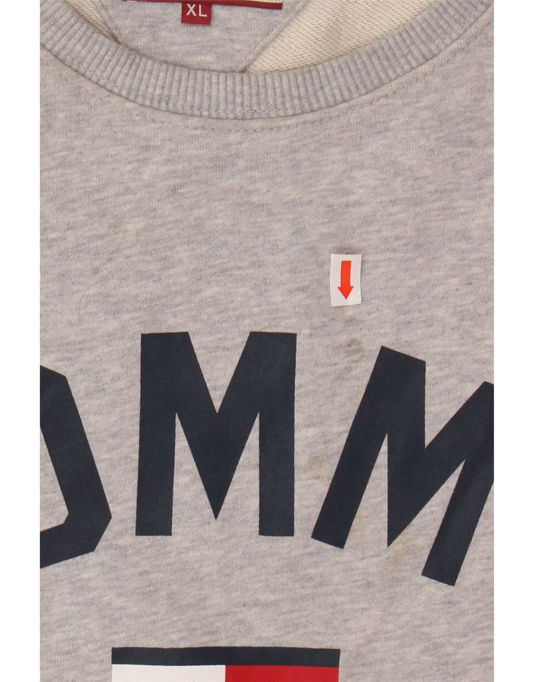 TOMMY HILFIGER Suéter gráfico masculino XL algodão cinza