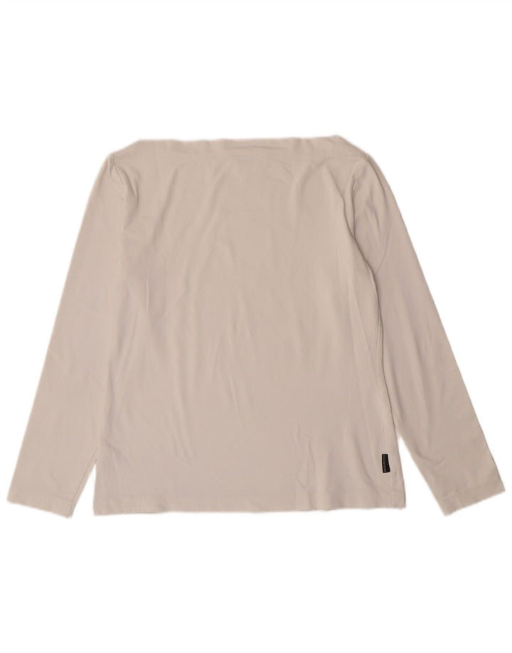 Sportmax Crop Top Feminino Manga Longa UK 12 Médio Off White Poliamida