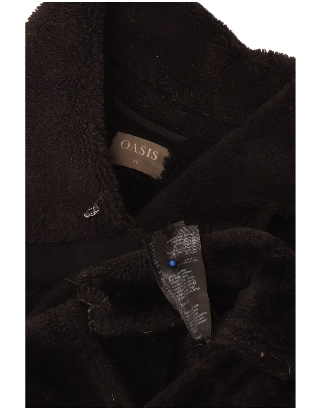 Jaqueta feminina Sherpa Biker Oasis UK 14 poliéster preto médio
