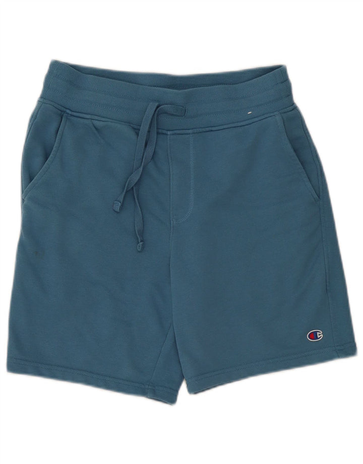 Shorts esportivos masculinos Champion pequeno azul algodão