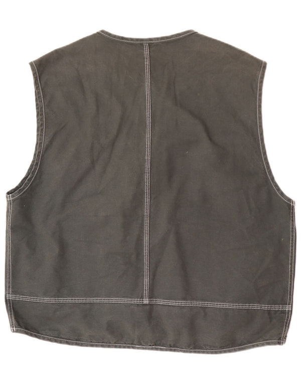 Colete utilitário masculino vintage UK 40 algodão cáqui grande