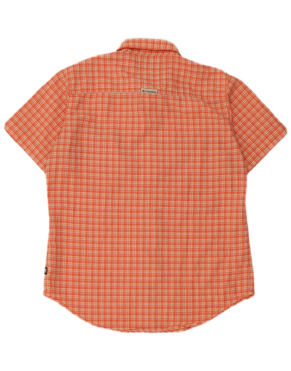 Columbia Camisa masculina de manga curta pequena laranja poliéster