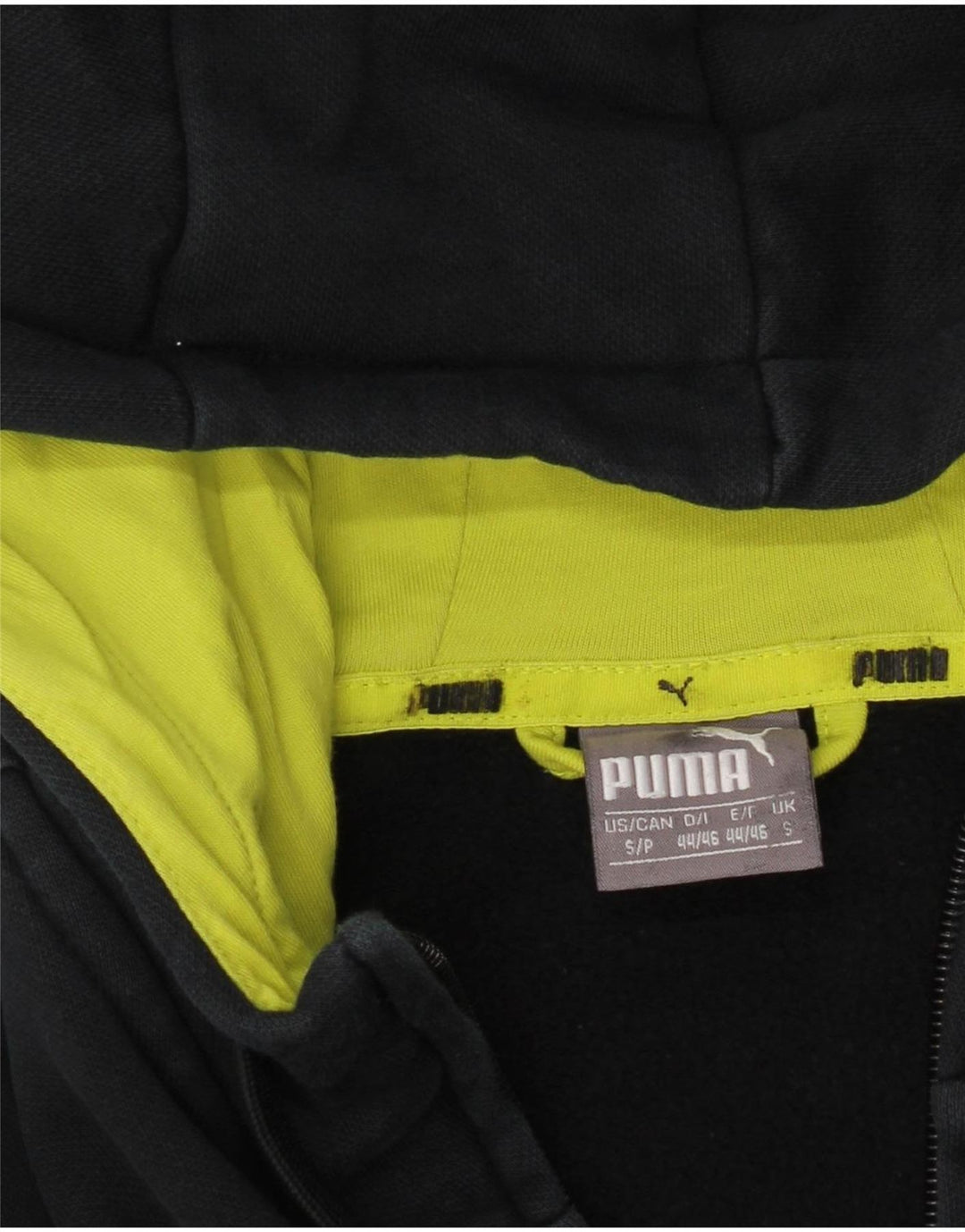 PUMA Mens Graphic Zip Hoodie Sweater Small Navy Blue Cotton Vintage Puma and Second-Hand Puma from Messina Hembry 