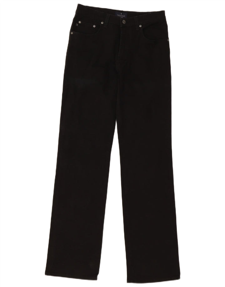 Jeans retos femininos Trussardi W30 L34 algodão preto