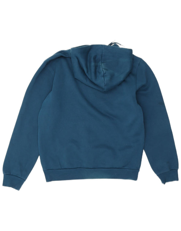 Puma feminino gráfico oversized moletom com capuz UK 6 XS azul algodão