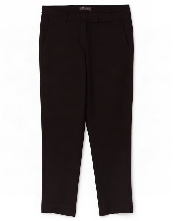 Calça feminina de terno cônico Marks & Spencer Reino Unido 14 grande W30 L26 preta