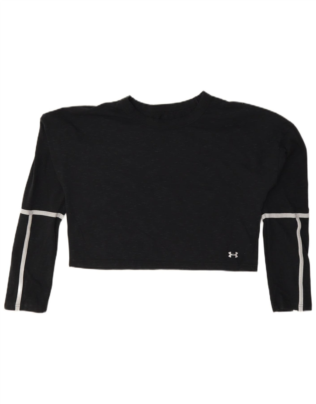 Under Armour Crop Top Feminino Manga Longa Reino Unido 14 Médio Algodão Preto