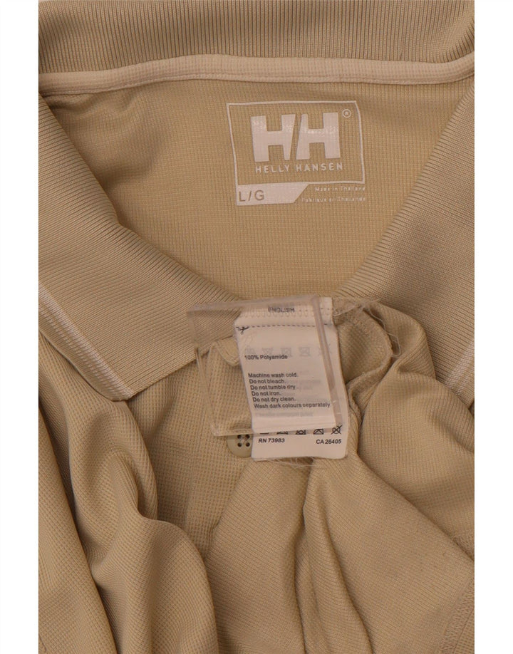 HELLY HANSEN Camisa polo masculina grande poliamida bege