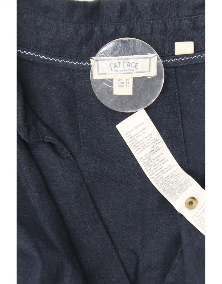 Camisa pulôver grande feminina FAT FACE Reino Unido 16 grande linho azul marinho