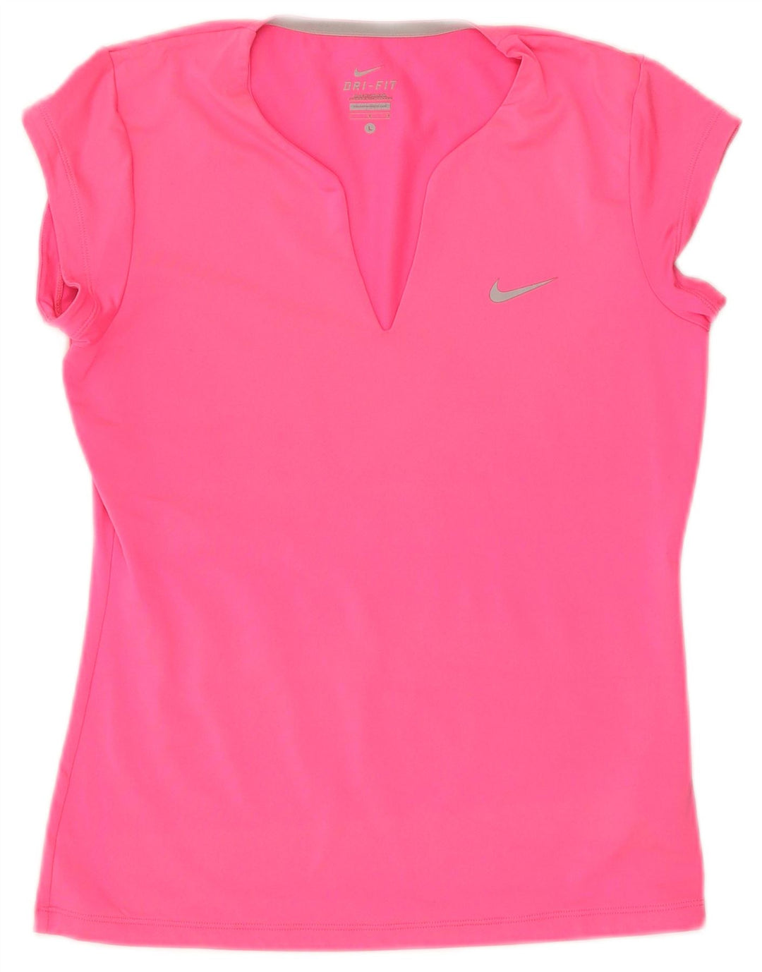 Camiseta feminina Nike Dri Fit Top UK 16 grande poliéster rosa