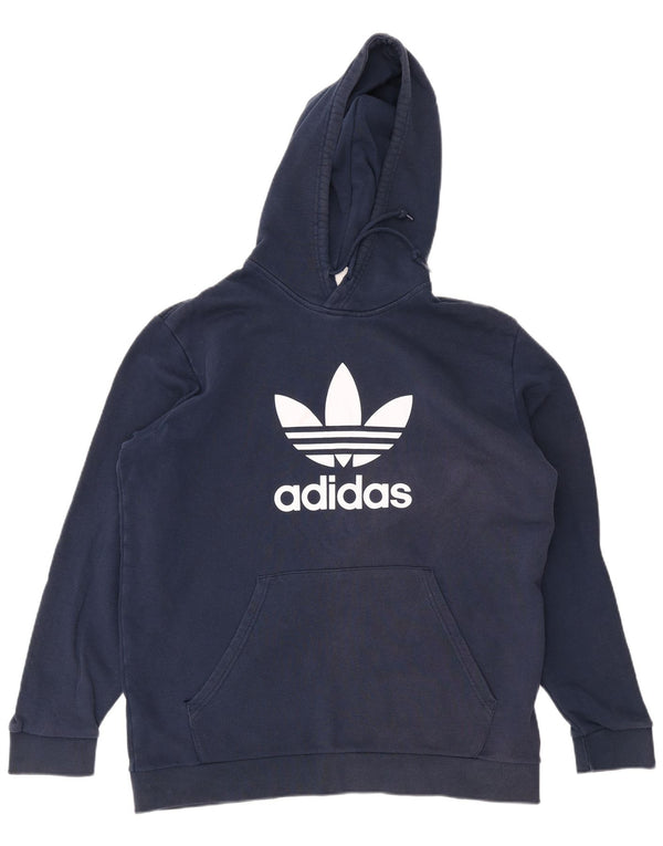 Adidas masculino gráfico moletom com capuz XL azul marinho algodão