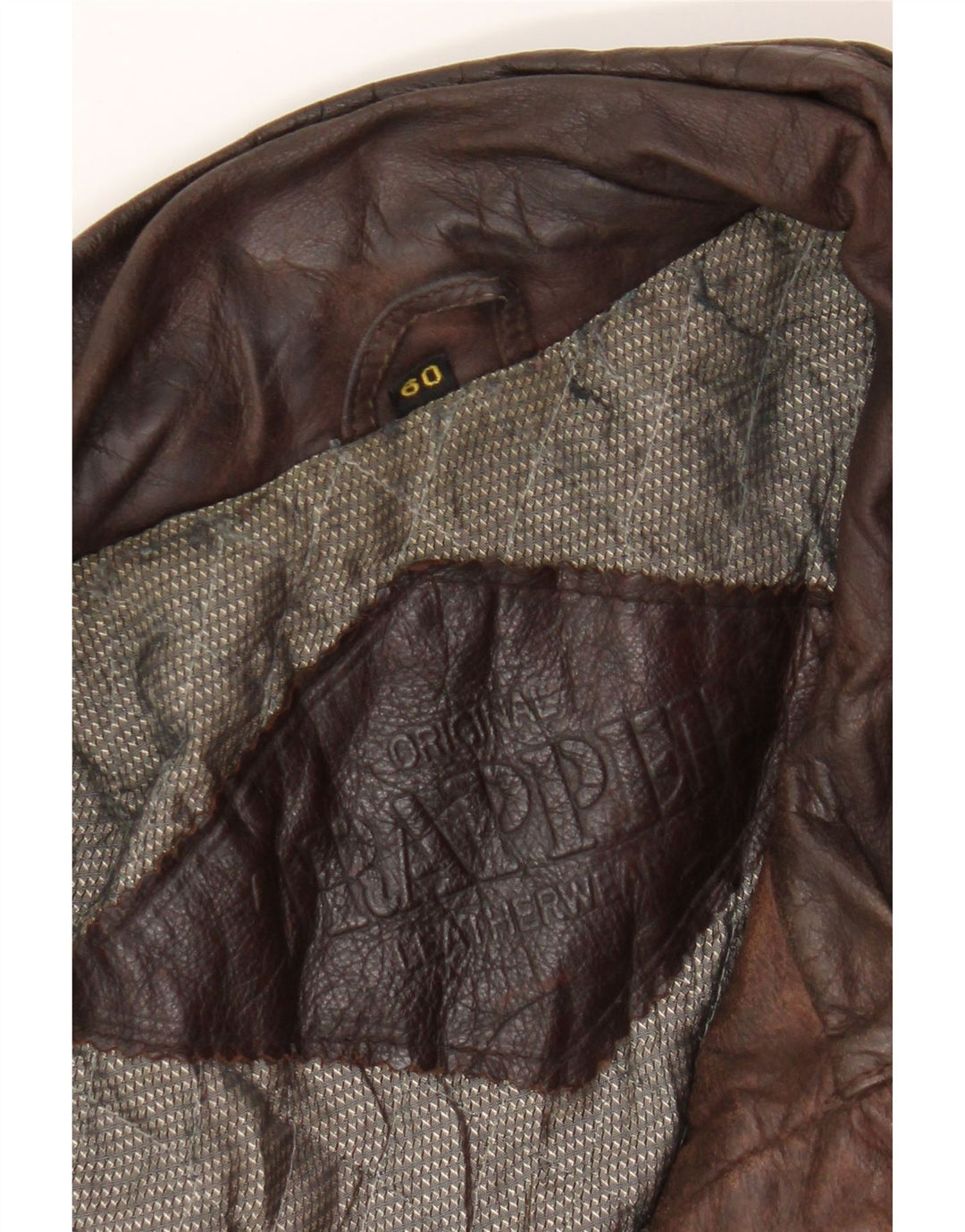 Jaqueta de couro masculina Trapper UK 42 XL couro marrom