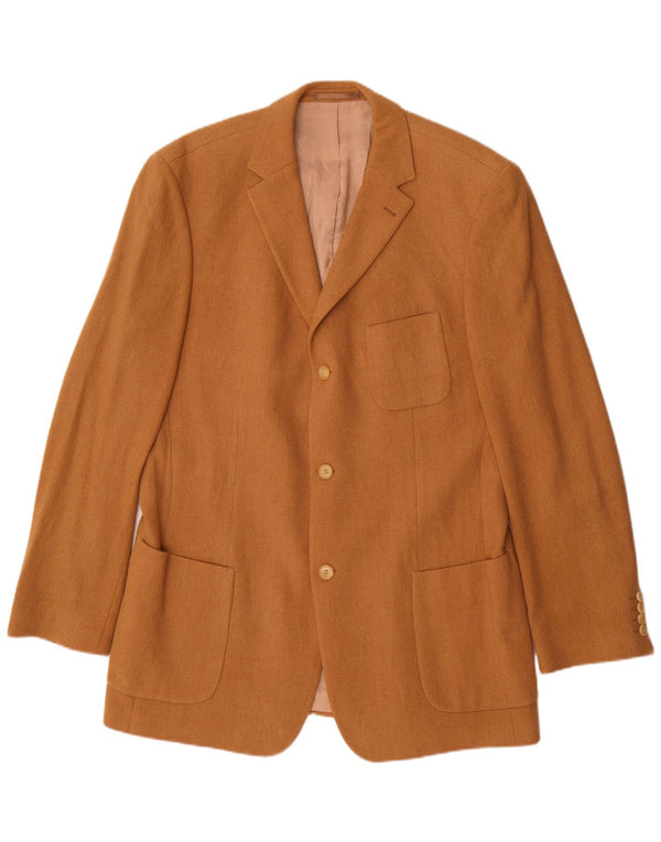 Jaqueta Blazer Masculina Hugo Boss com 3 Botões Reino Unido 42 XL Lã Bege