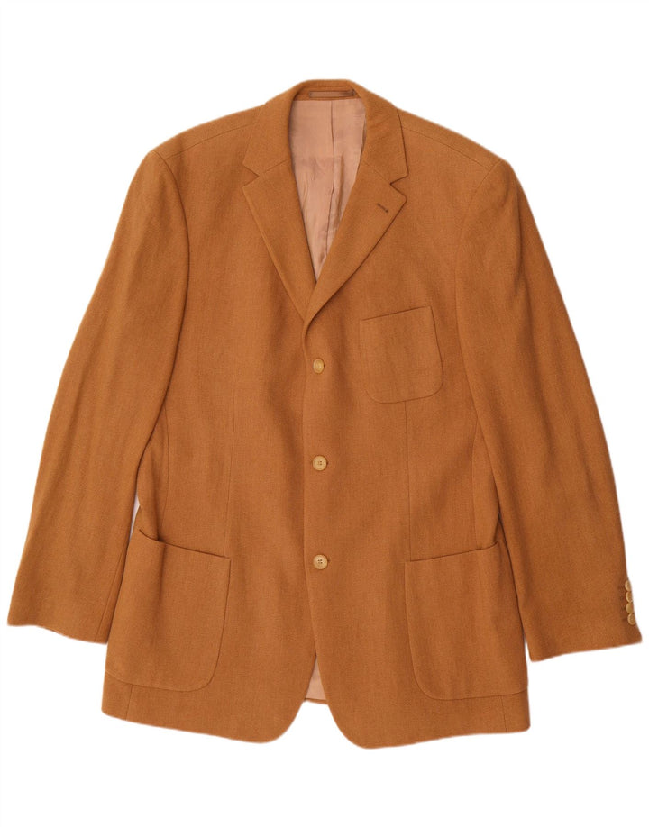 Jaqueta Blazer Masculina Hugo Boss com 3 Botões Reino Unido 42 XL Lã Bege