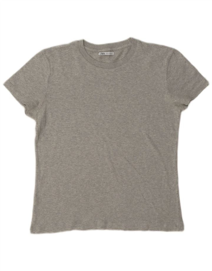 Zara Camiseta Masculina Top Pequeno Cinza