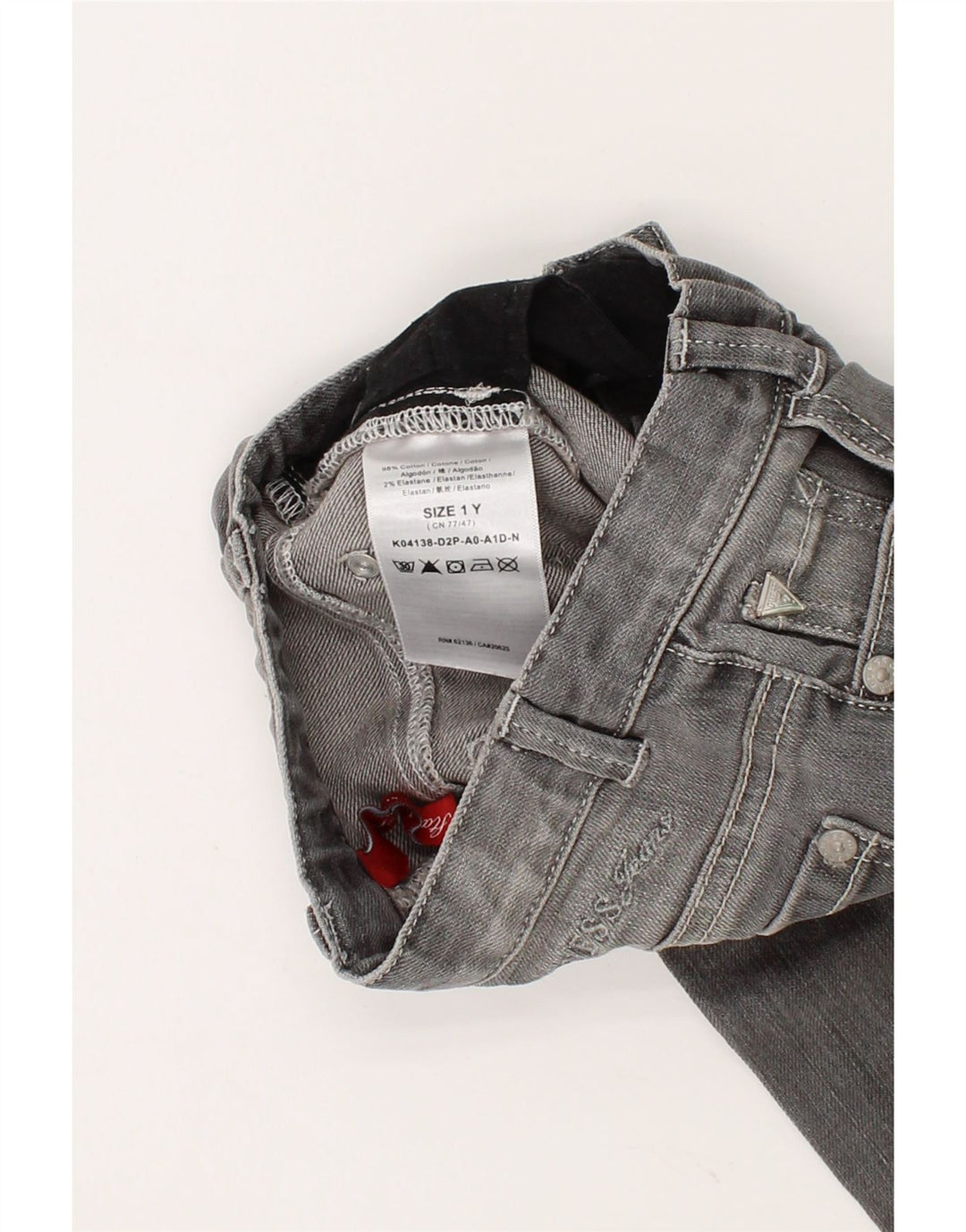 GUESS Baby Girls Straight Jeans 9-12 Months W18 L12  Grey Cotton Vintage Guess and Second-Hand Guess from Messina Hembry 