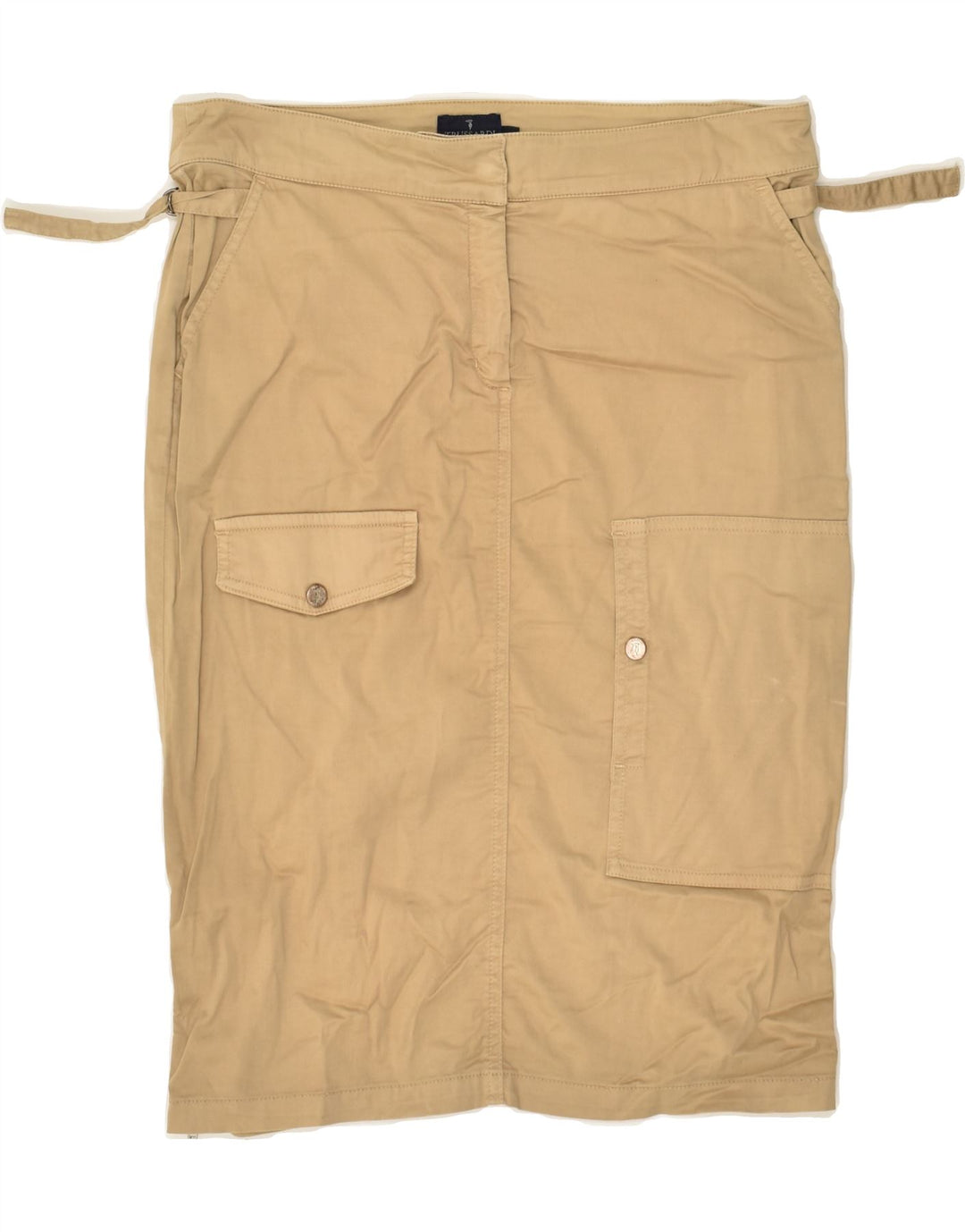TRUSSARDI Womens Cargo Skirt IT 44 Medium W32  Brown Cotton | Vintage Trussardi | Thrift | Second-Hand Trussardi | Used Clothing | Messina Hembry 