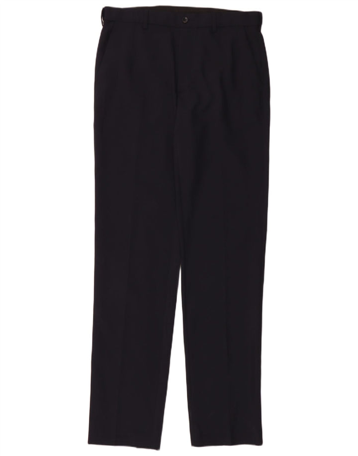 Calça Chino Masculina Marks & Spencer Regular Fit W32 L35 Poliéster Azul Marinho