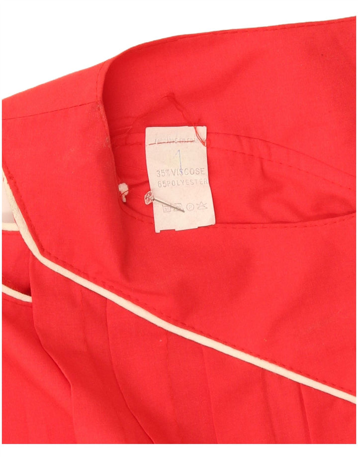 Vestido feminino vintage sem ombros Reino Unido 14 viscose vermelha média