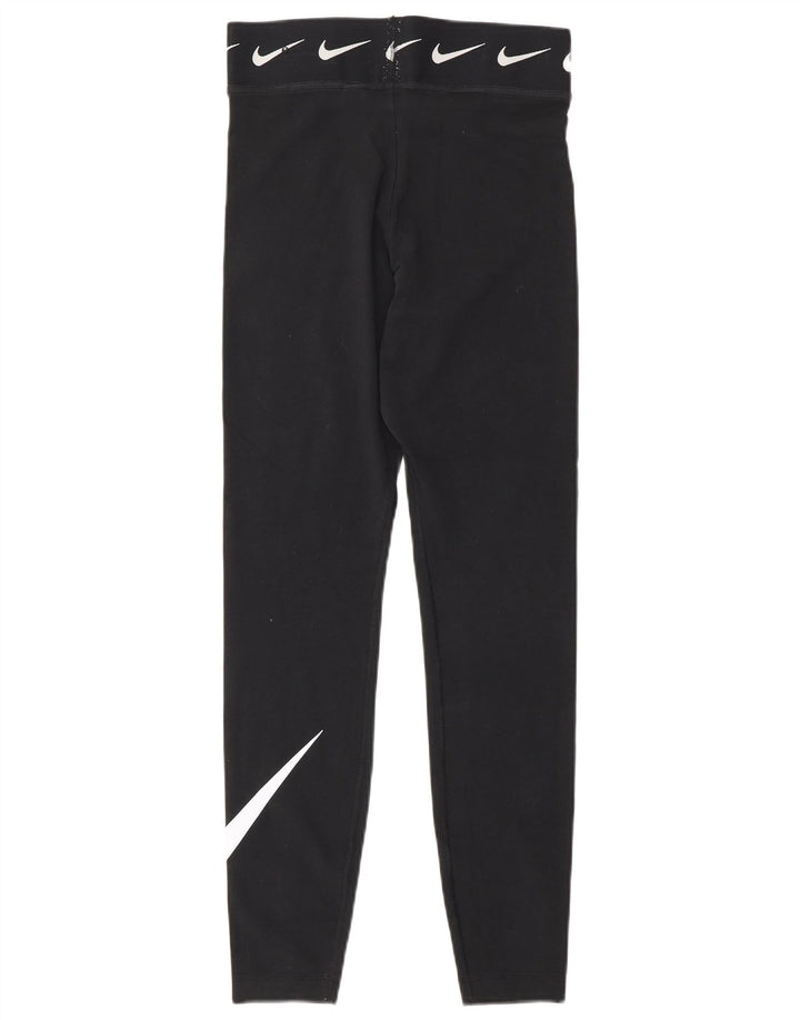 Leggings Nike Femininas Gráficas UK 10 Pequenas Algodão Preto