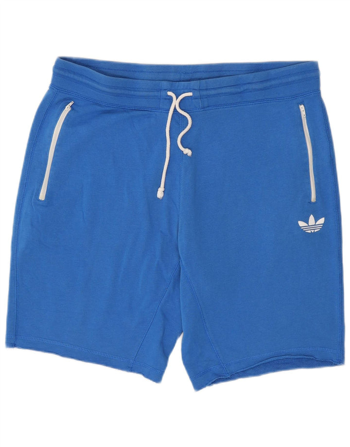 Shorts esportivos masculinos Adidas grande algodão azul