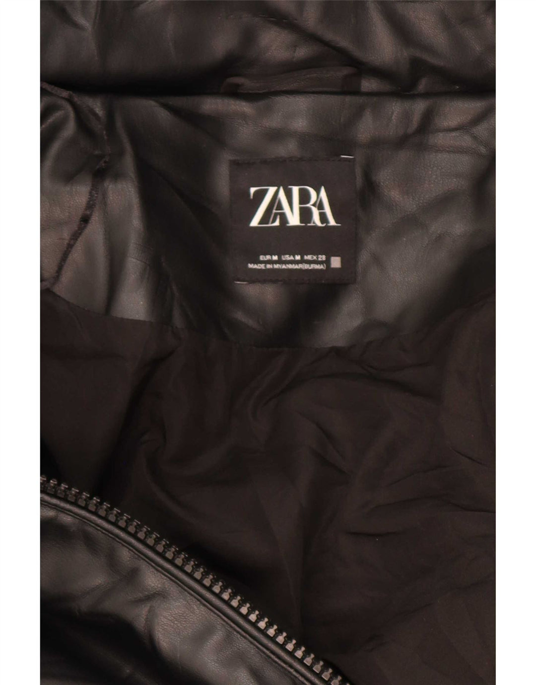 Casaco acolchoado com capuz grande Zara masculino, poliéster preto médio