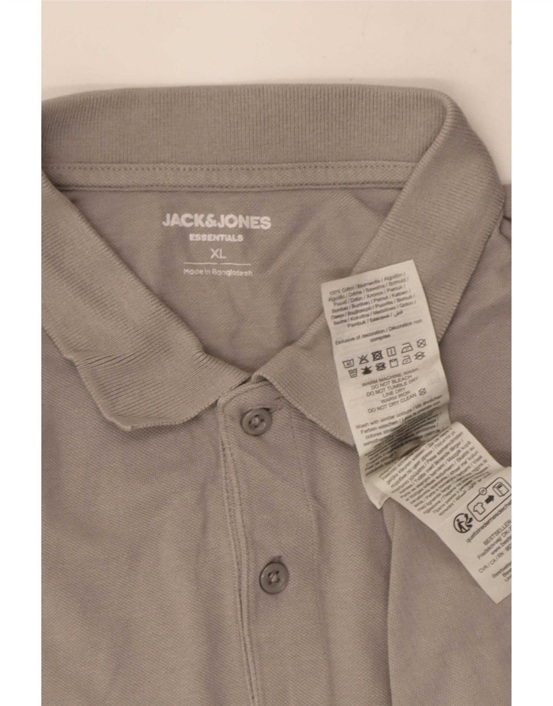Camisa polo masculina Jack & Jones XL cinza algodão