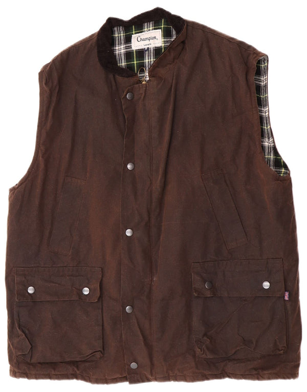 Colete masculino de algodão encerado Champion Lanark UK 42 XL algodão marrom
