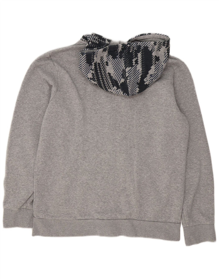 Adidas masculino zip moletom com capuz grande cinza geométrico