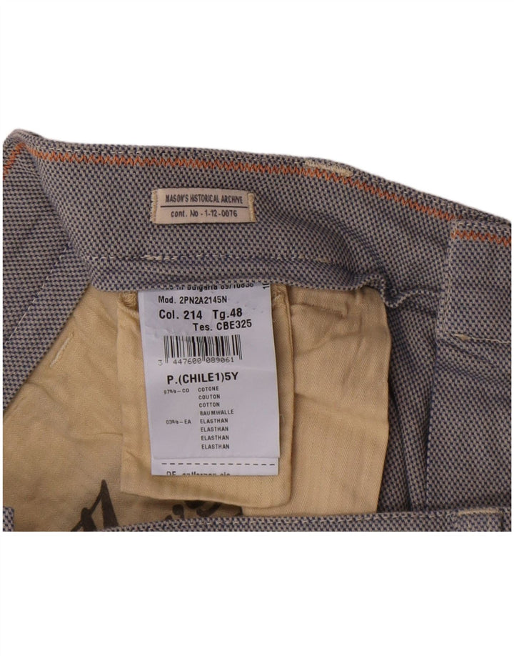 Calça cargo reta masculina Mason IT 48 médio W34 L28 algodão azul