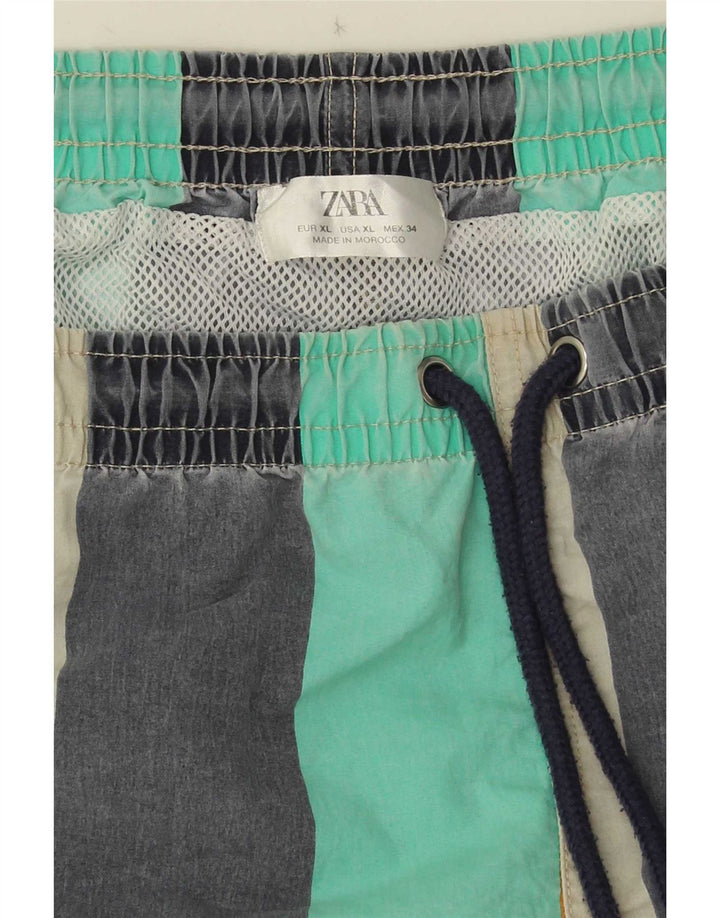 Zara Shorts de banho masculino XL listrado multicolorido
