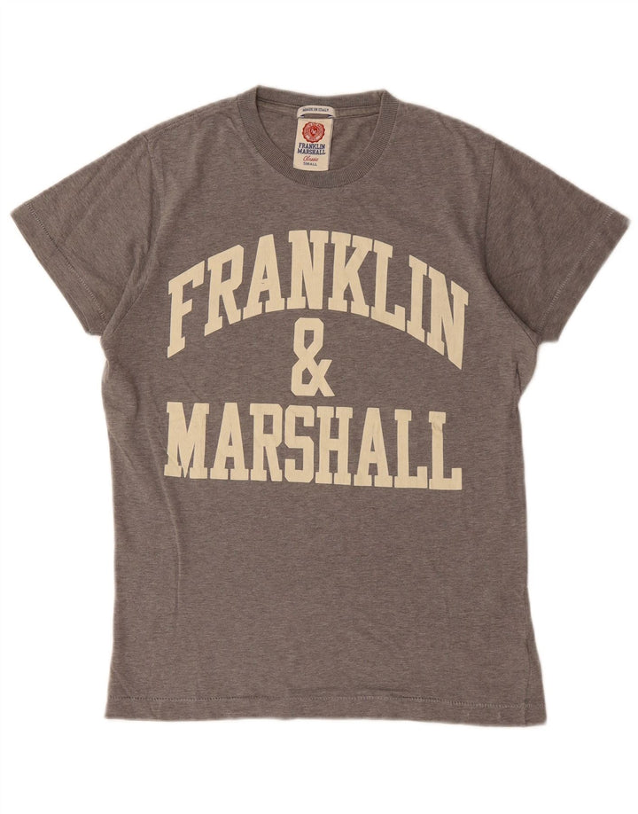 FRANKLIN & MARSHALL Camiseta masculina clássica gráfica top pequeno algodão cinza