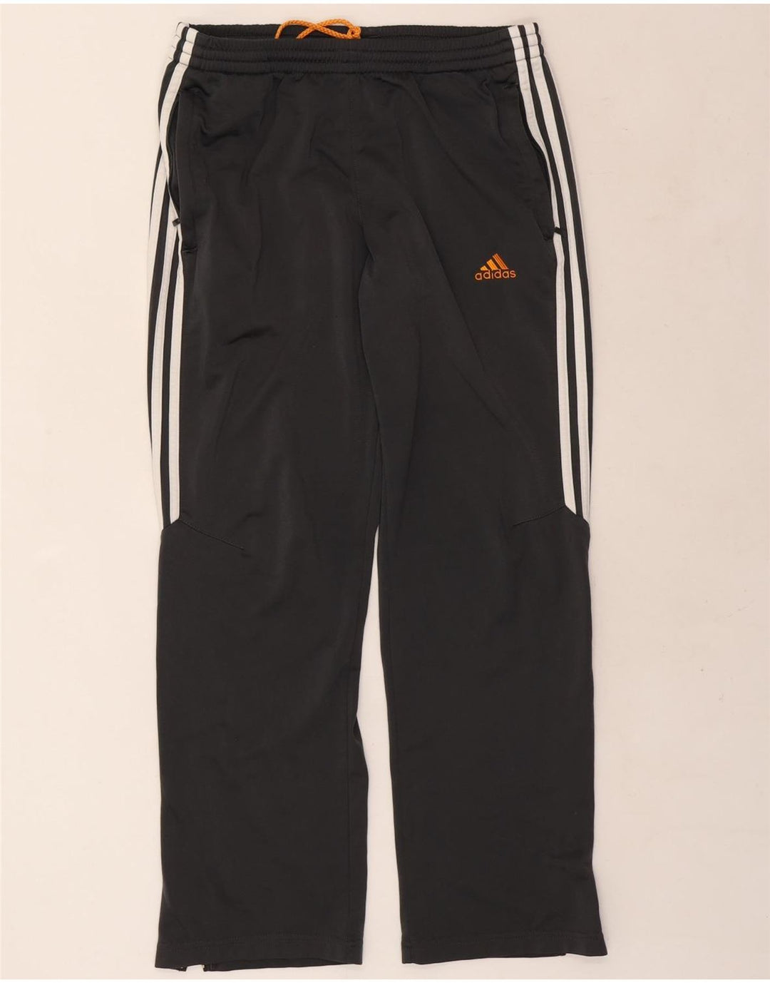Calças de treino masculinas Adidas UK 36/38 poliéster preto pequeno