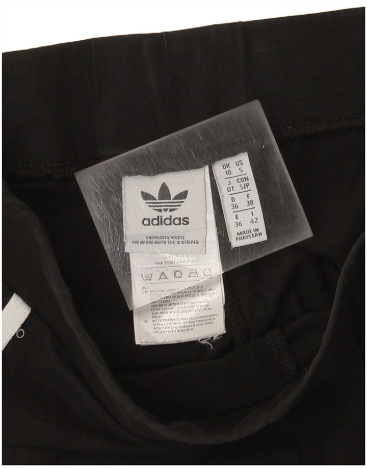 Leggings Adidas Femininas UK 10 Pequenas Algodão Preto