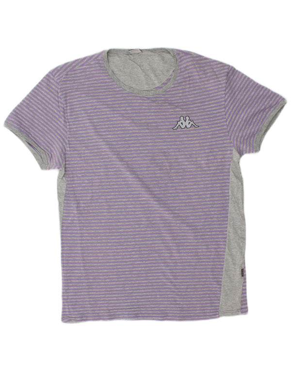 Camiseta masculina KAPPA Top XL algodão listrado roxo
