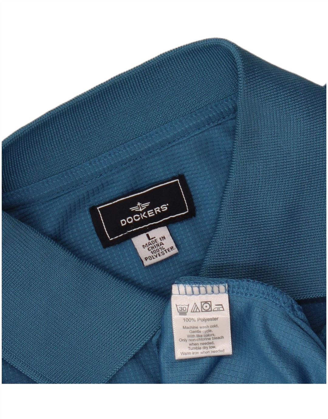 Camisa polo masculina Dockers grande azul poliéster