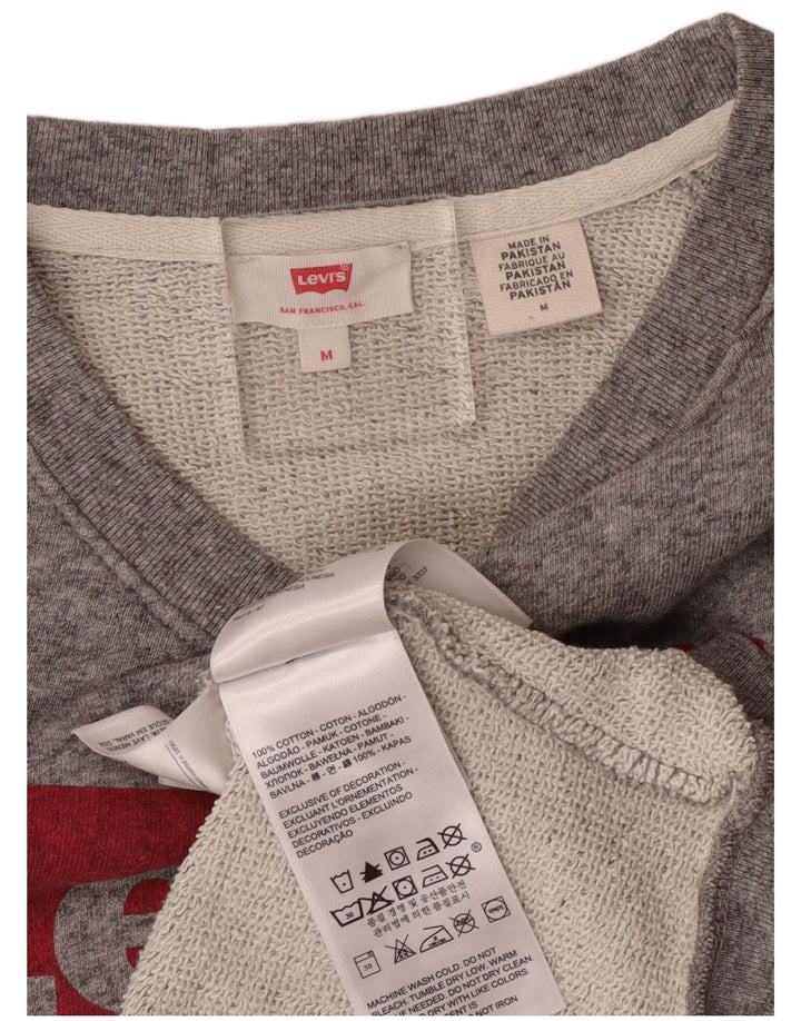 Moletom gráfico feminino Levi's Jumper UK 14 algodão cinza médio
