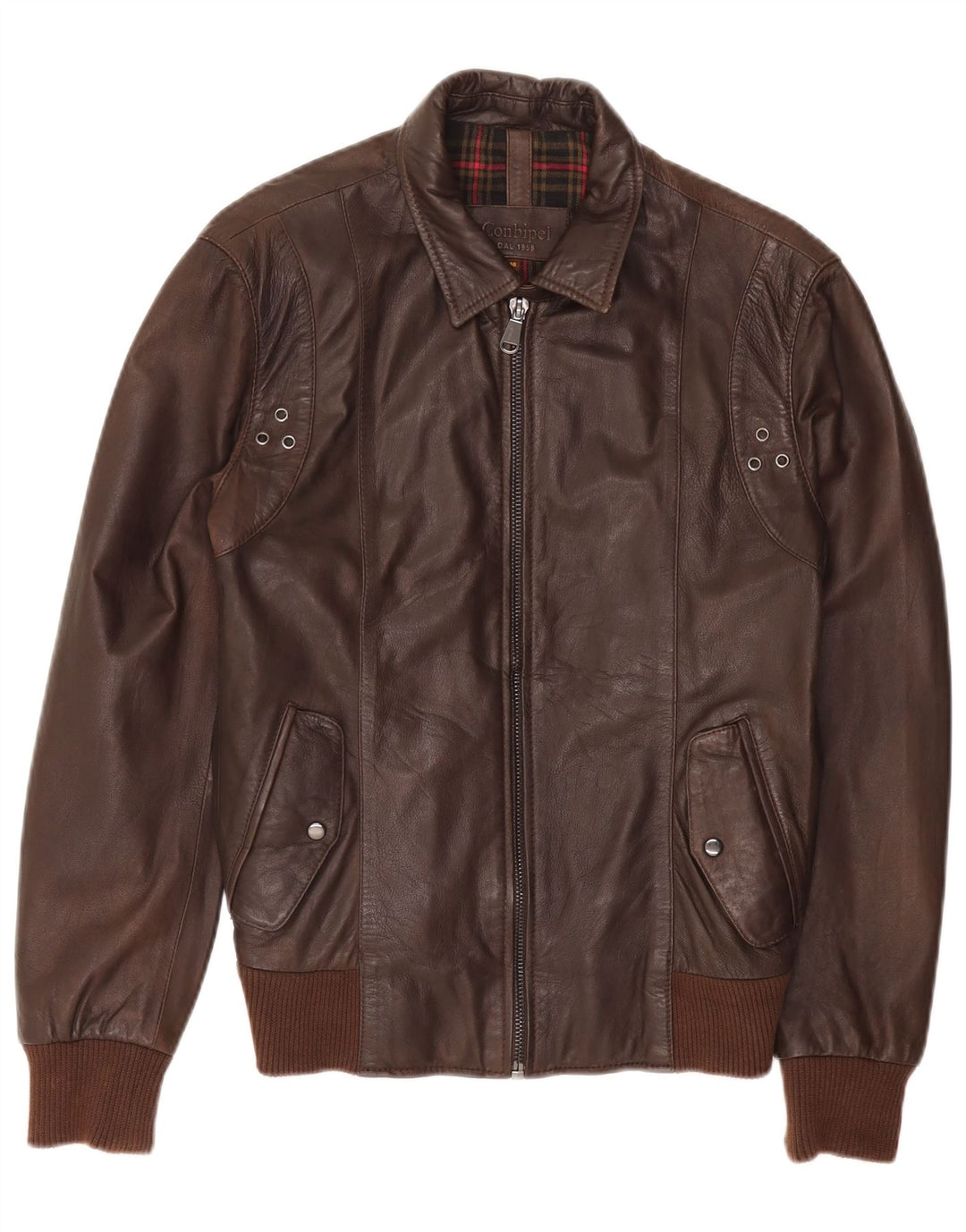 Jaqueta de couro masculina Conbipel IT 46 pequena couro marrom