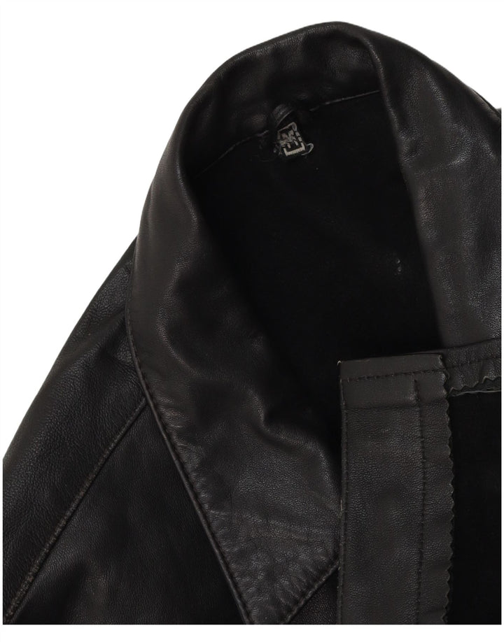 Jaqueta de couro masculina vintage UK 38 média preta