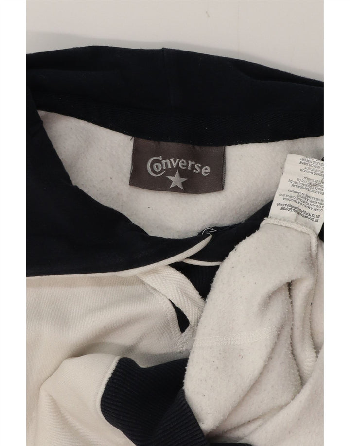 Jumper feminino com capuz gráfico CONVERSE UK 18 XL algodão branco
