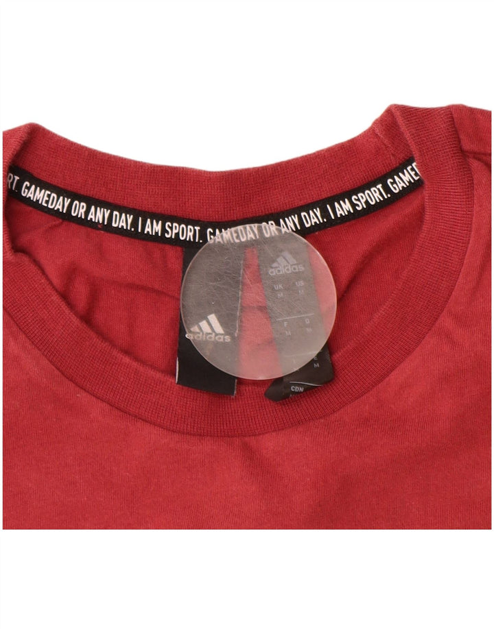 Adidas Mens Graphic T-Shirt Top Médio Algodão Vermelho