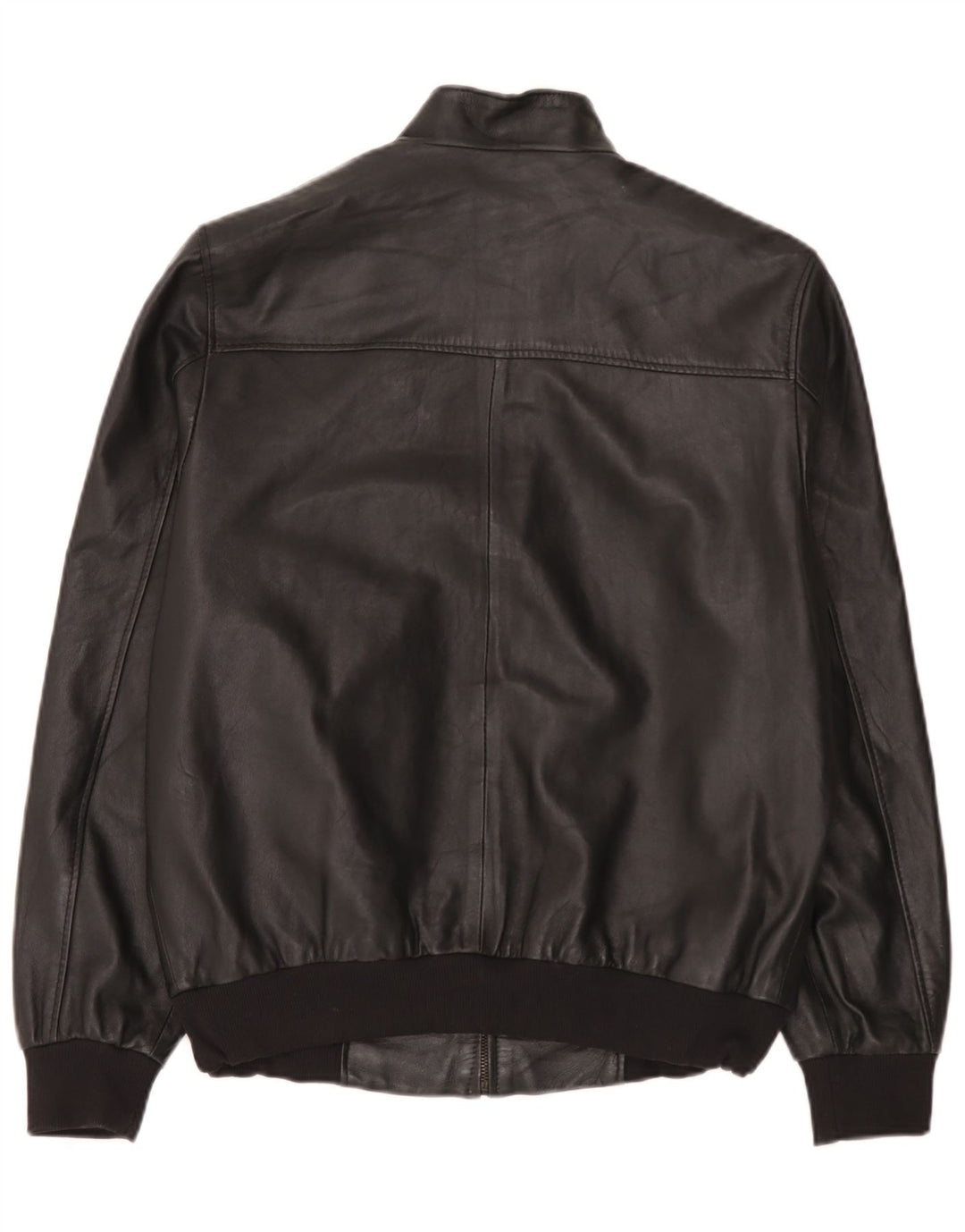 Jaqueta de couro masculina vintage UK 44 2XL preta