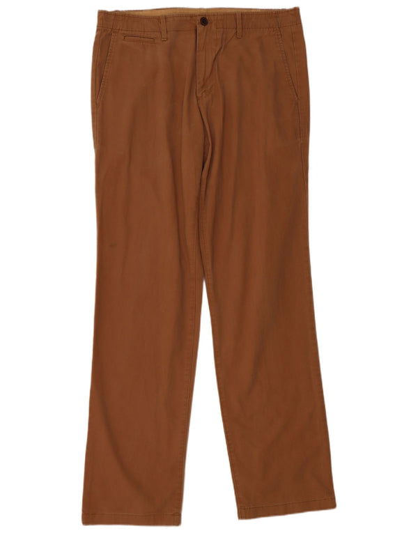 Gap Mens Straight Chino Trousers W34 L34 Brown Cotton