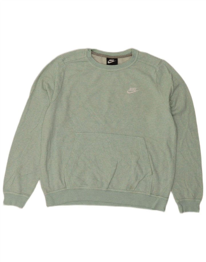 Moletom feminino Nike Jumper UK 14 médio azul algodão